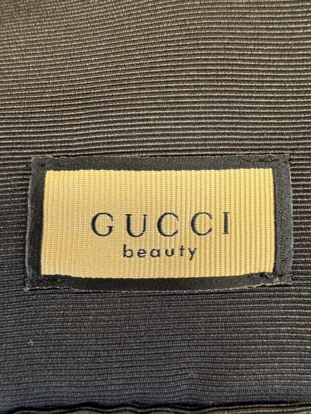 Gucci Beauty Travel Toiletry Makeup Bag Black Beige